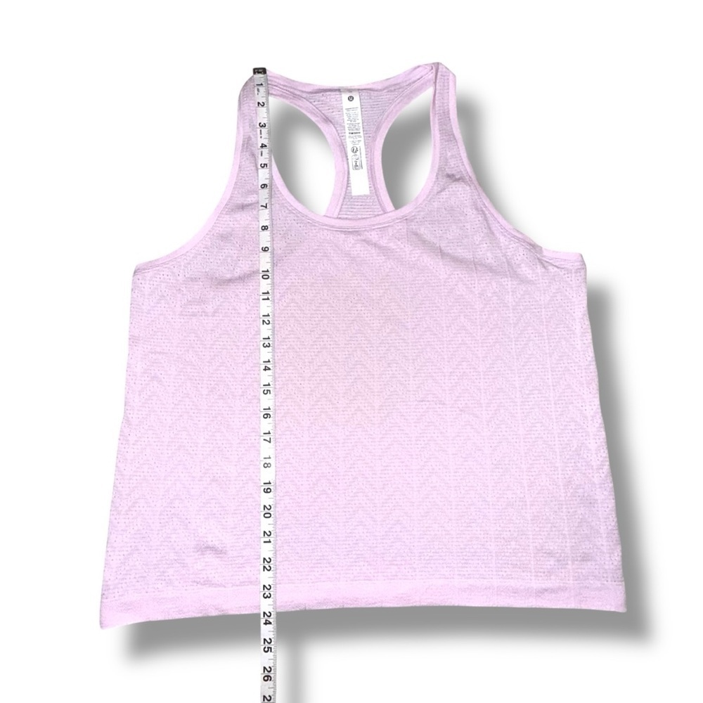 NWT LULULEMON Swiftly Pointelle Racerback Tank *Waist Herringbone Dot Pink 14 - Picture 8 of 11